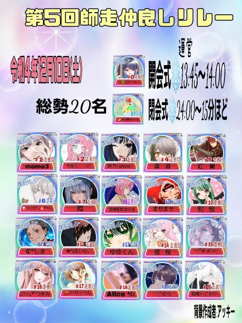 第５回 師走仲良しリレー配信