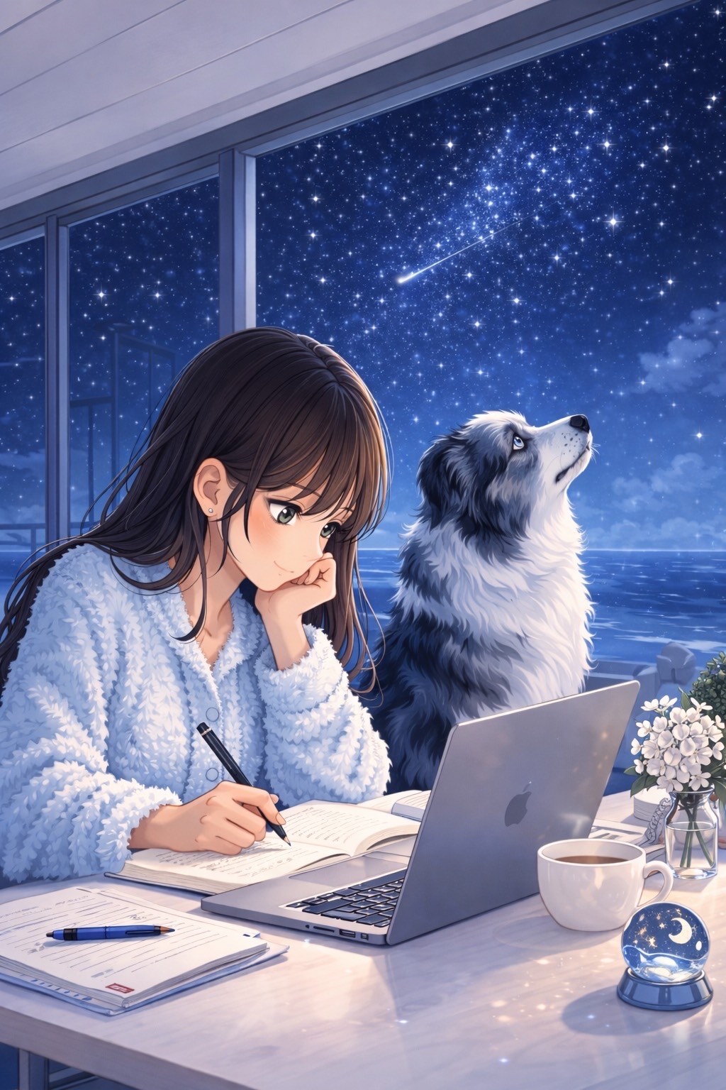 のんびりお勉強🌃初･潜･寝👌🏻⸝⋆