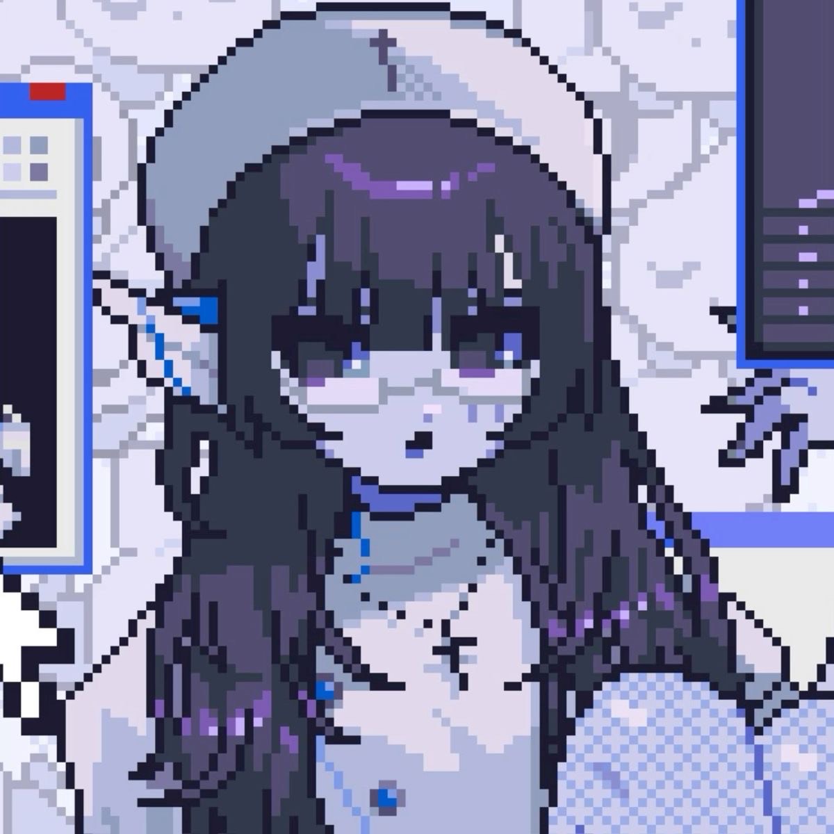 髪を巻くギターをひく