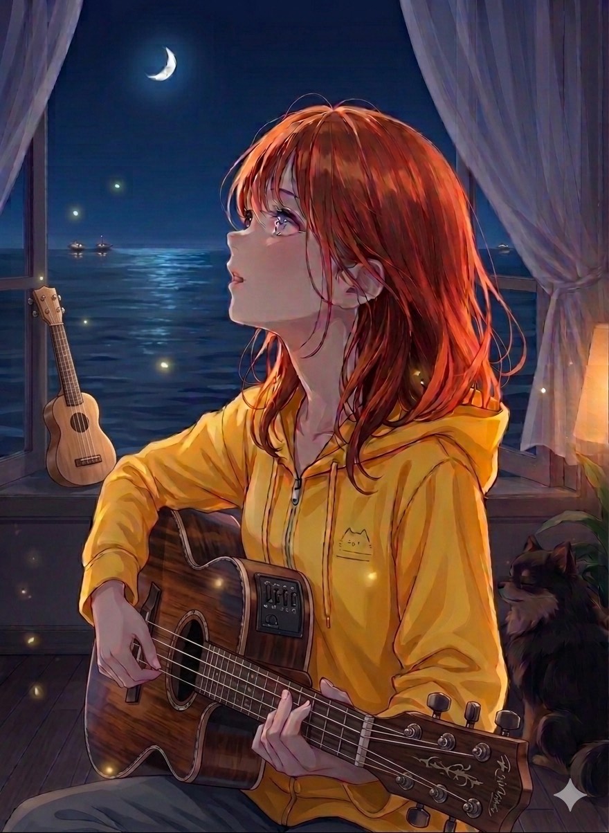 寝る前にギターを🎸✩.*˚