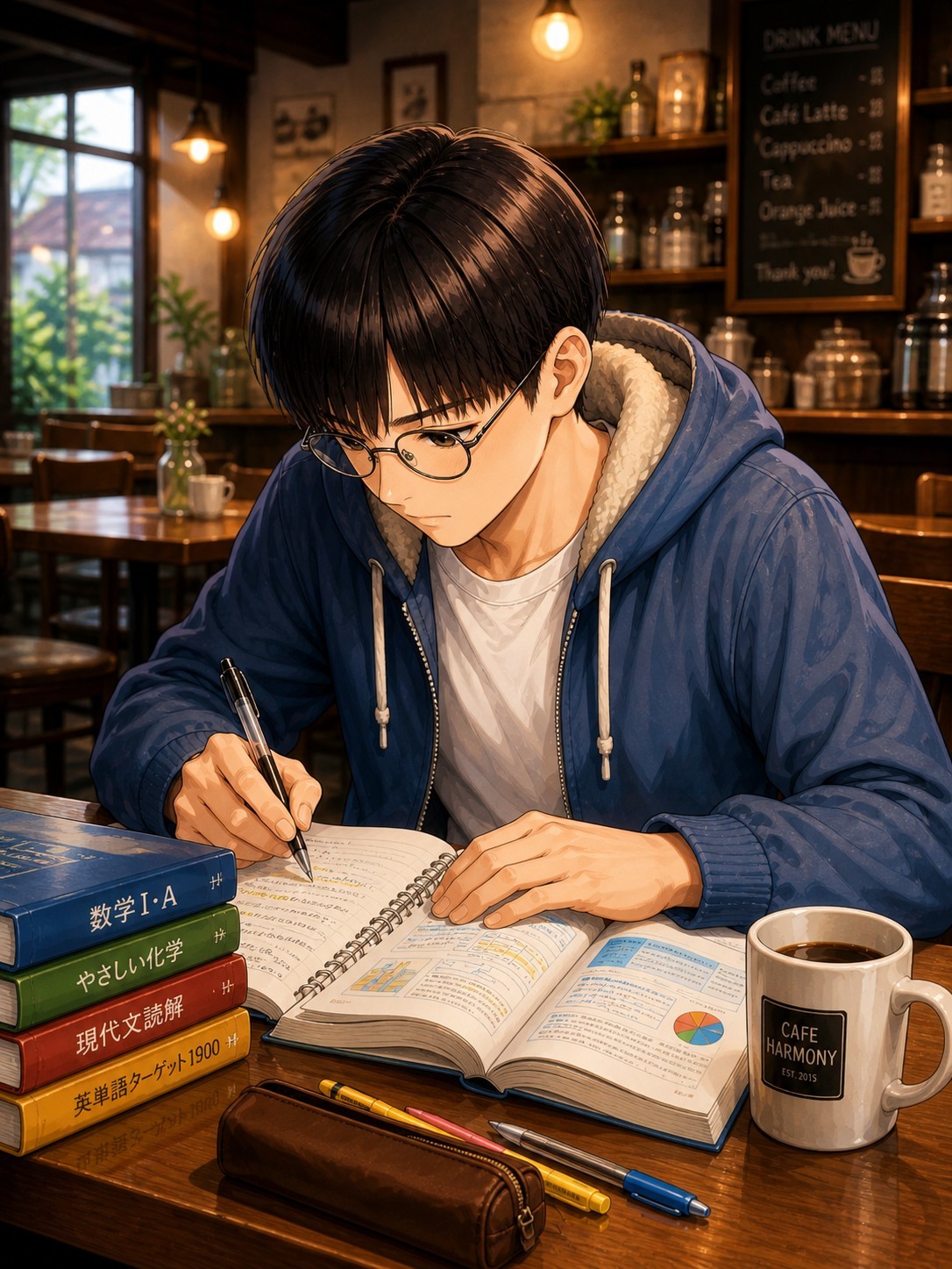 無言！勉強する！
