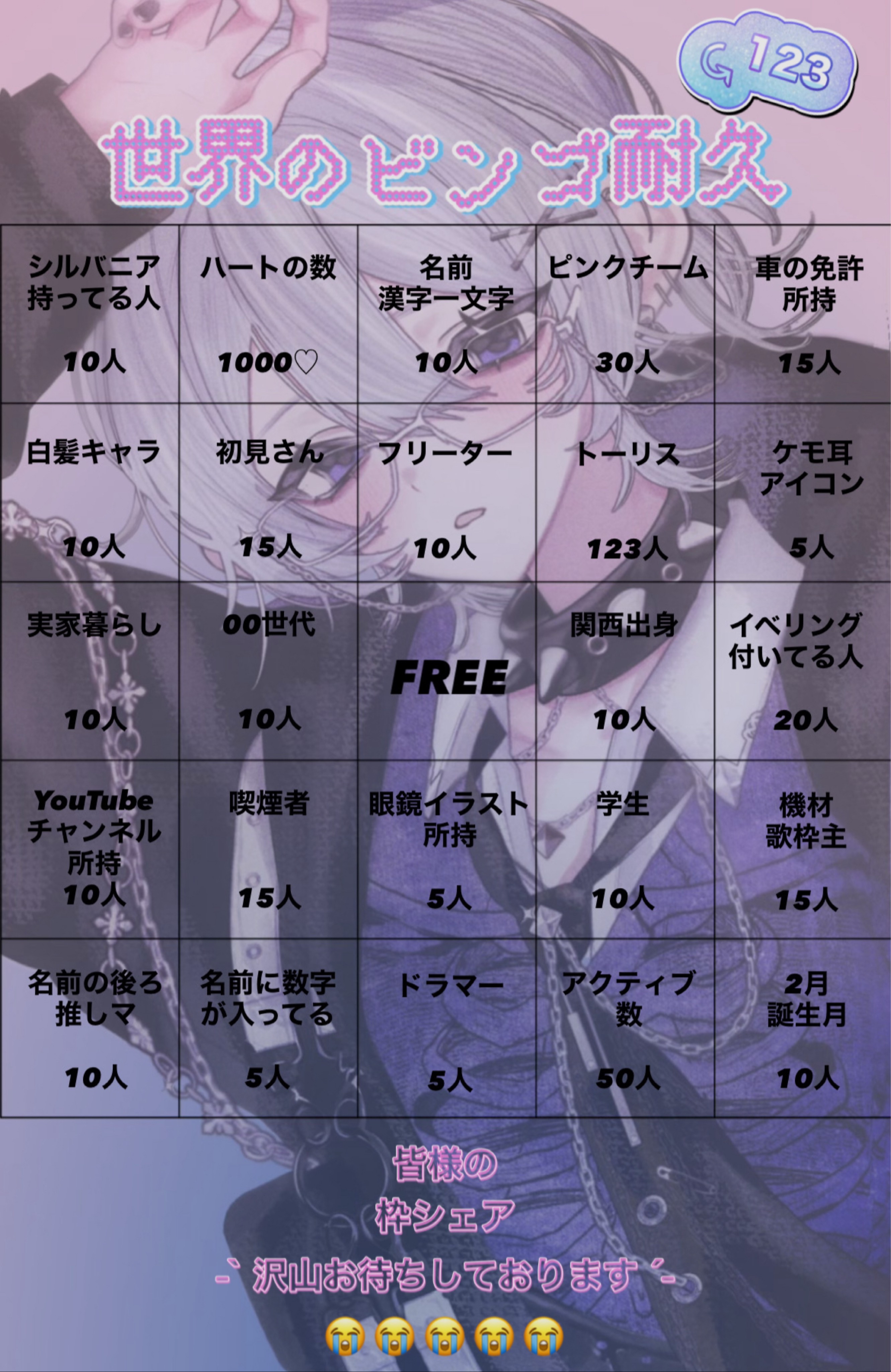 世界のビンゴ耐久⸝꙳.⋆