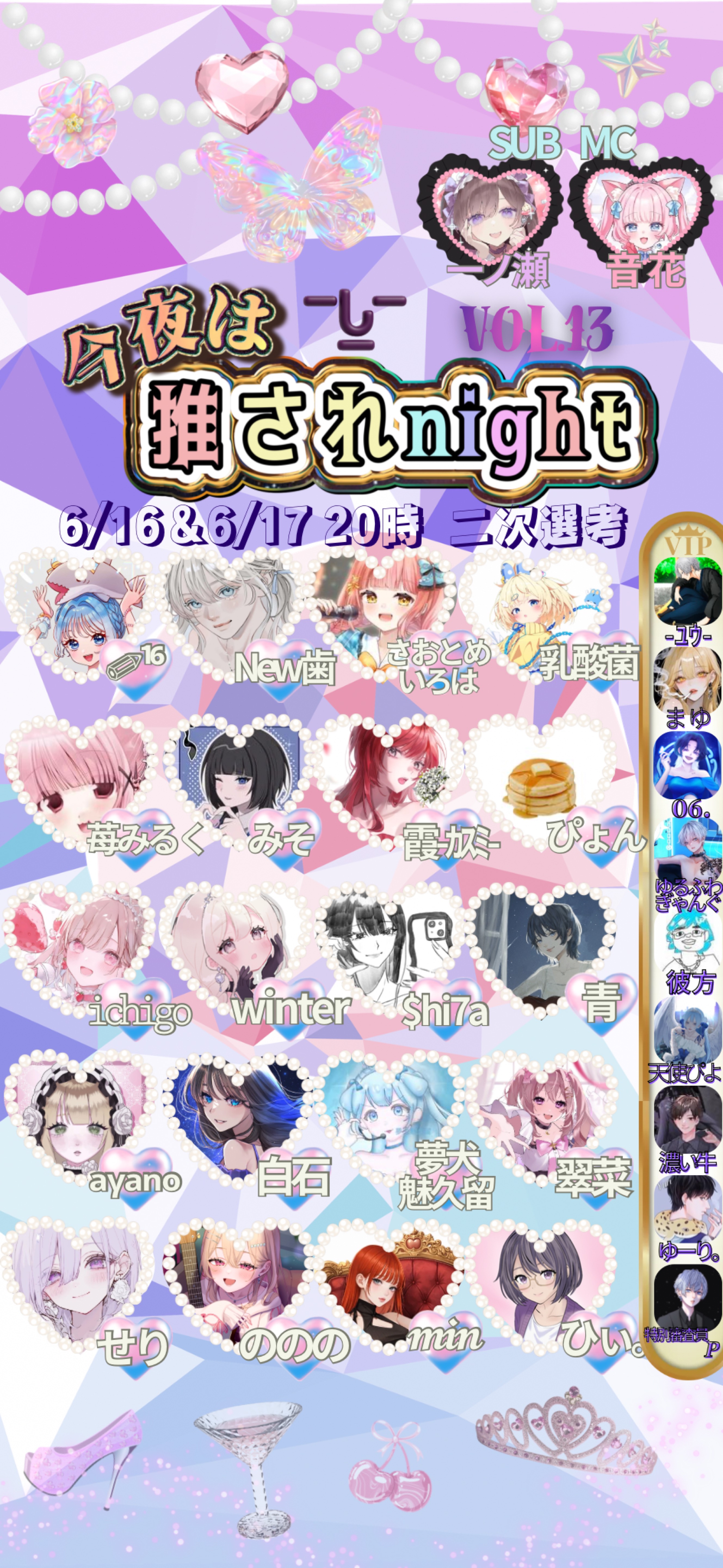 推されnight13 二次選考 結果発表