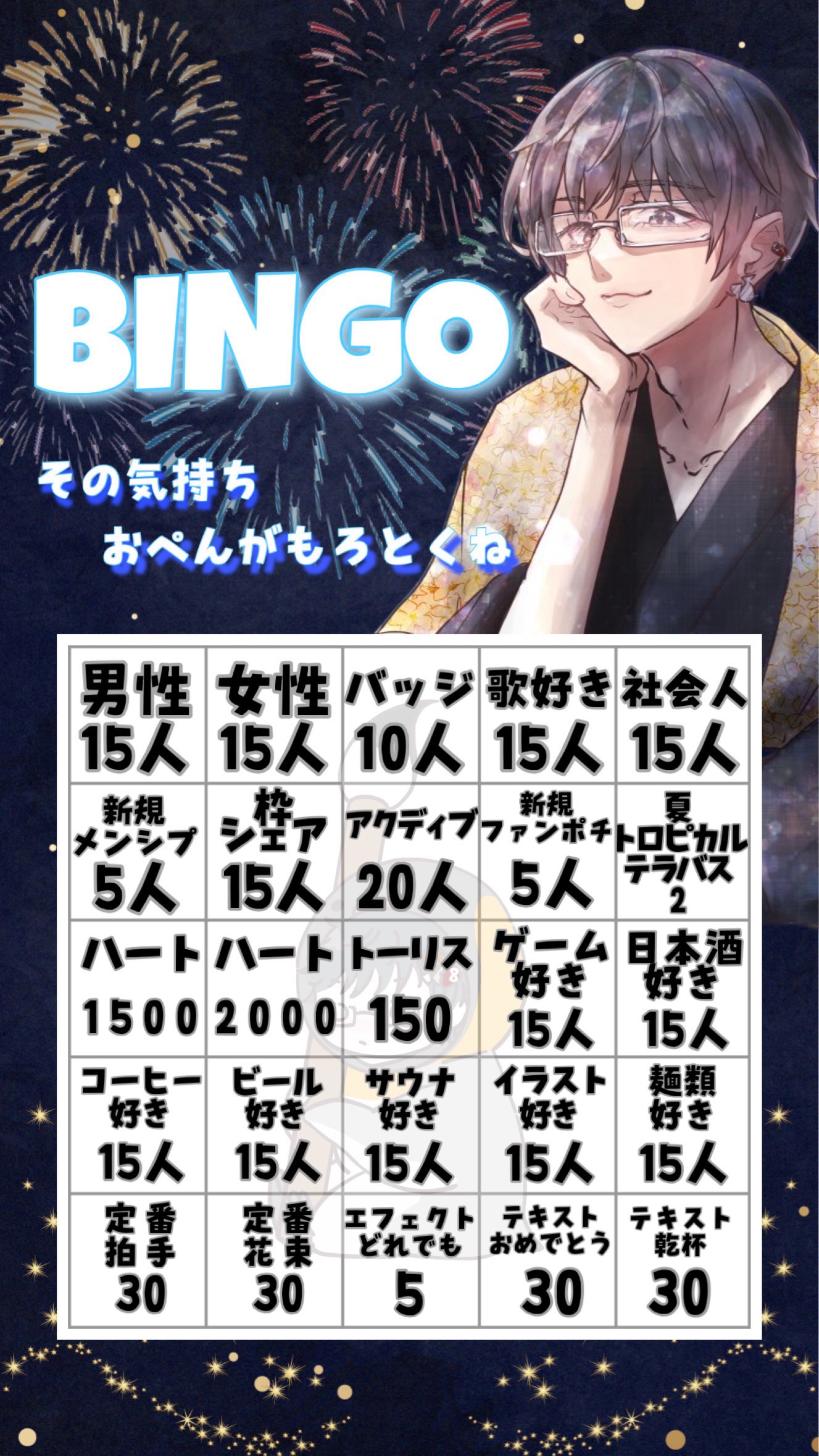BINGO‼️ハート、トーリス✊
