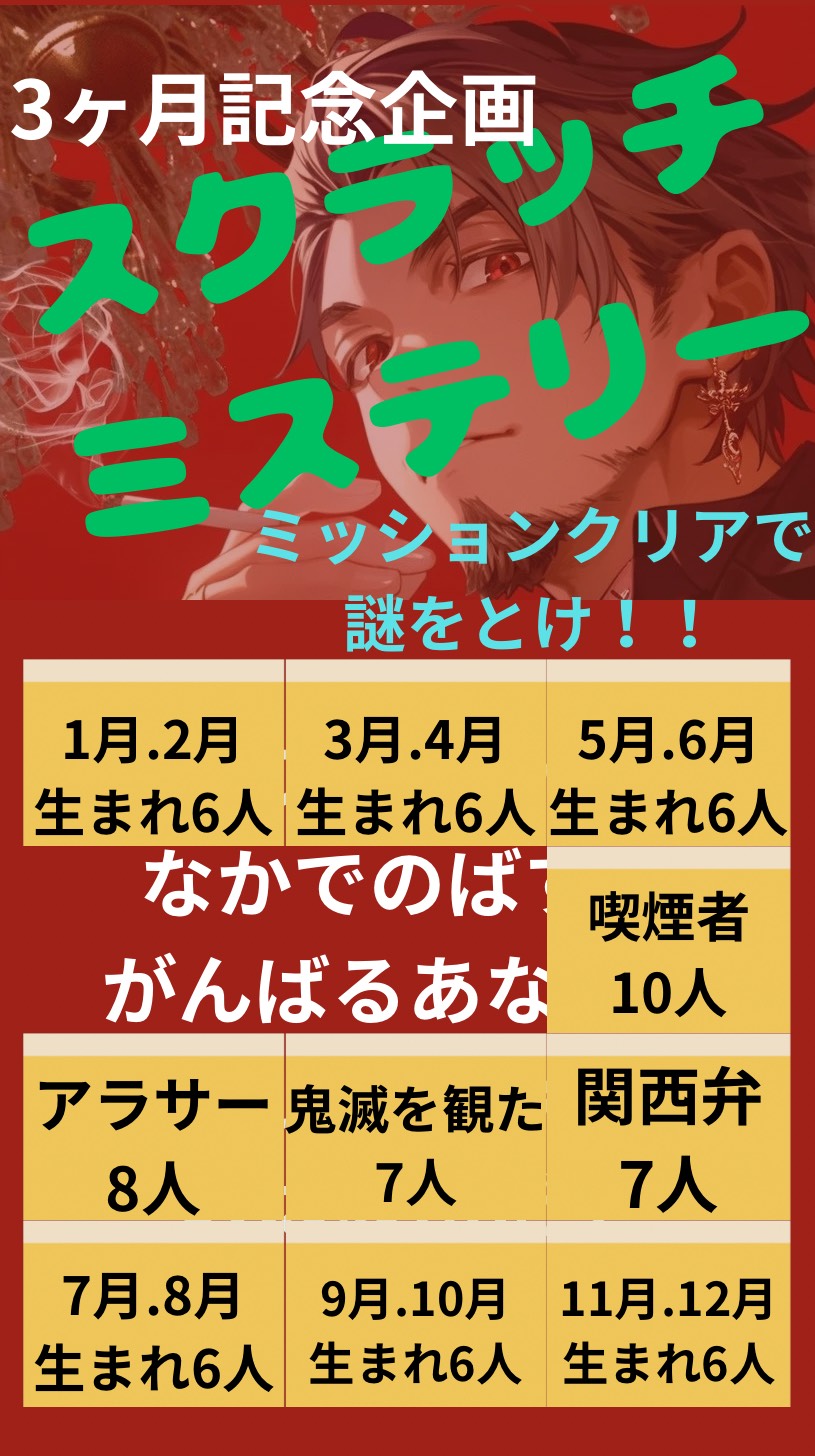 S:ﾐｽﾃﾘｰ  3ヶ月記念