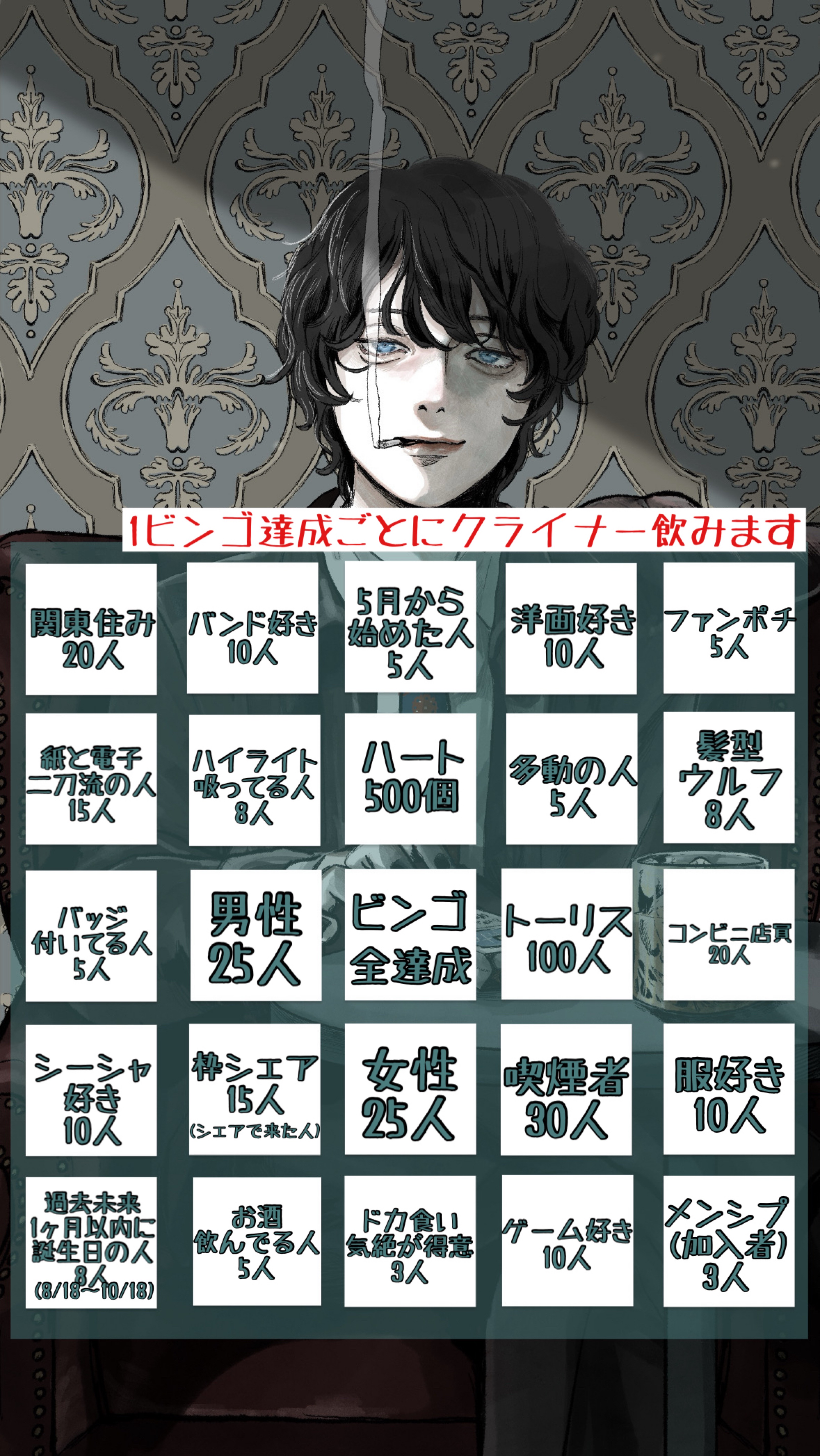 誰でも〇 4ヶ月記念ビンゴ枠‼️