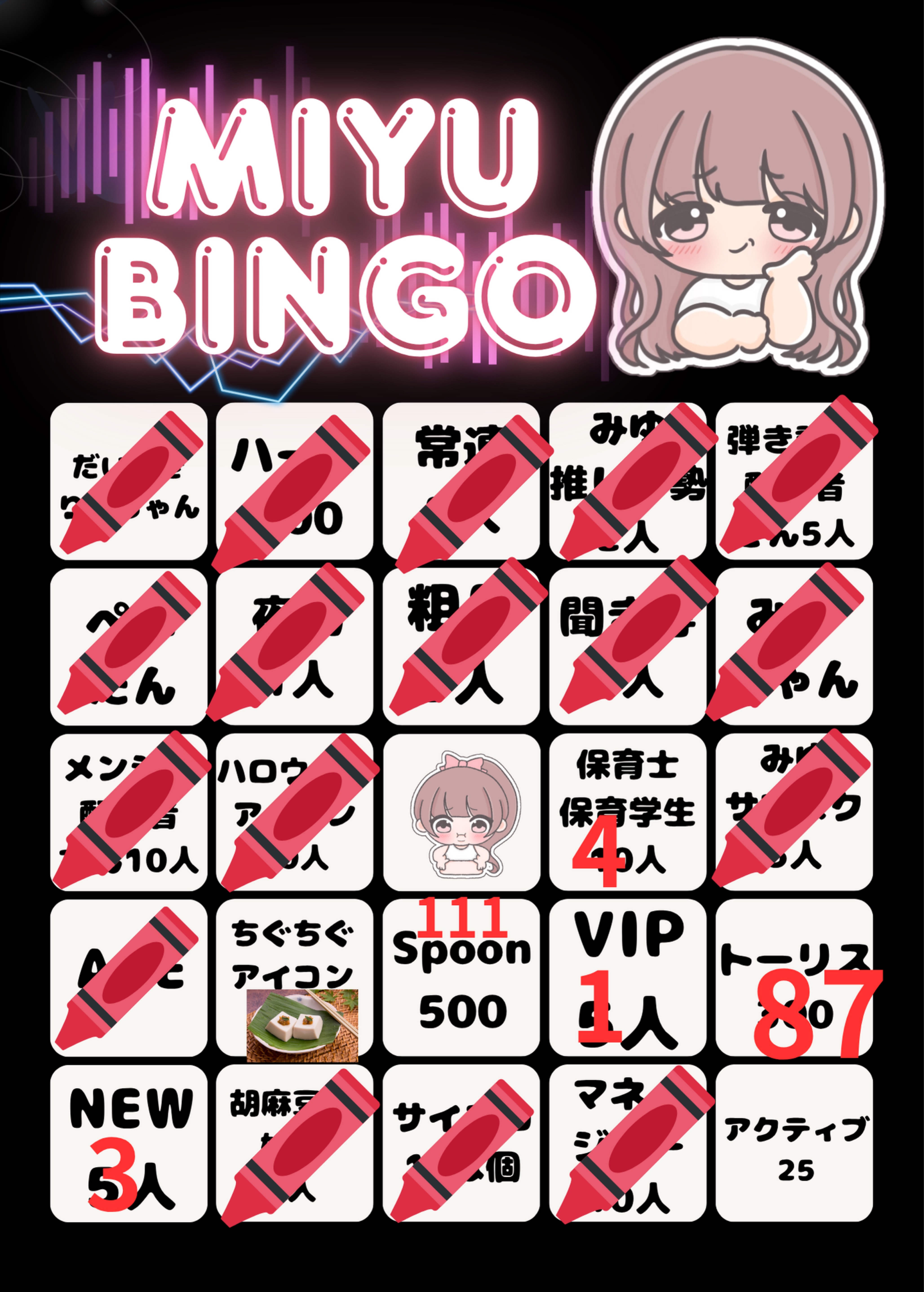 保育士のビンゴ耐久87