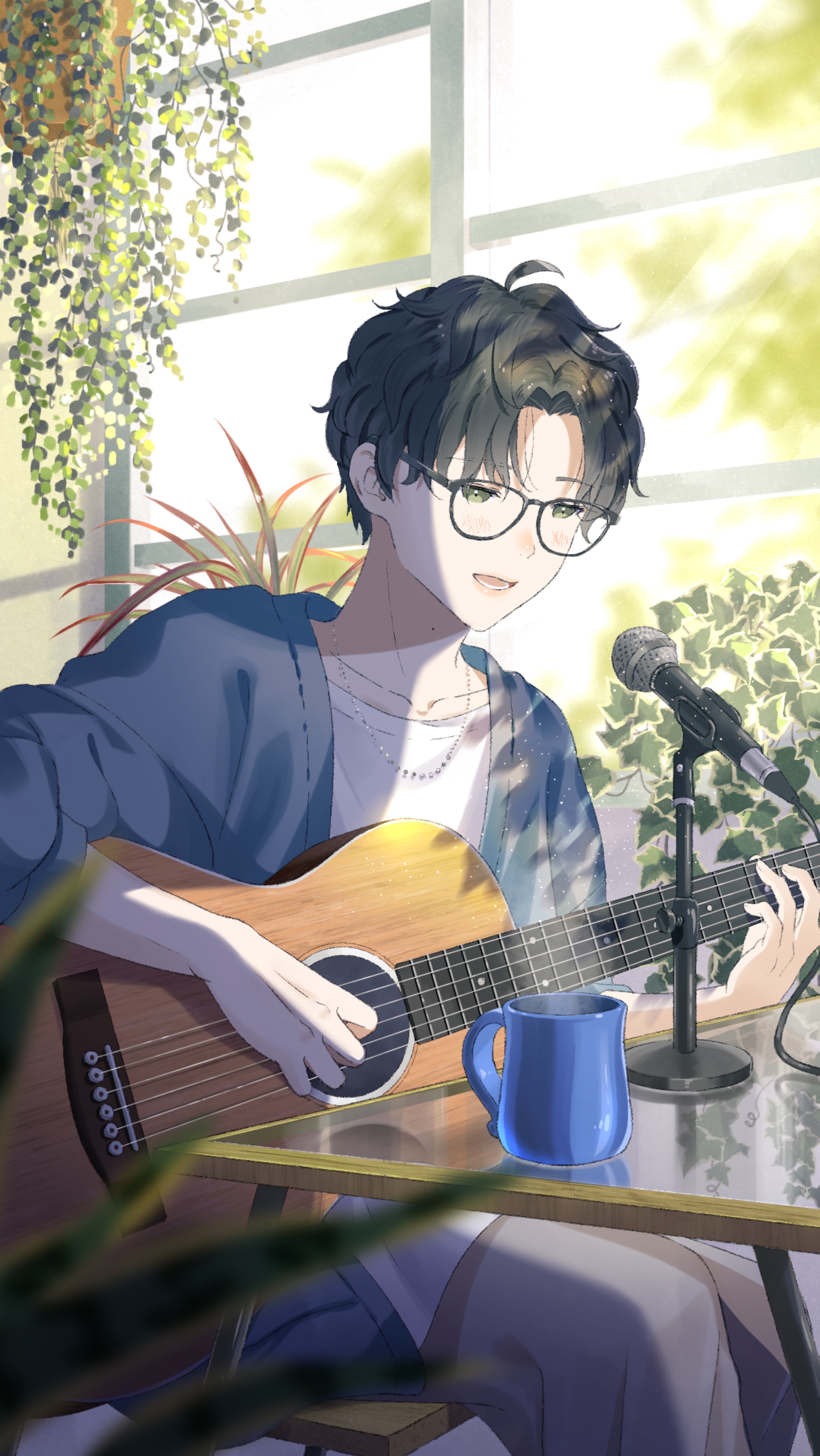 初┊︎潜◎ 眠たい目擦って弾き唄い⚯️ 