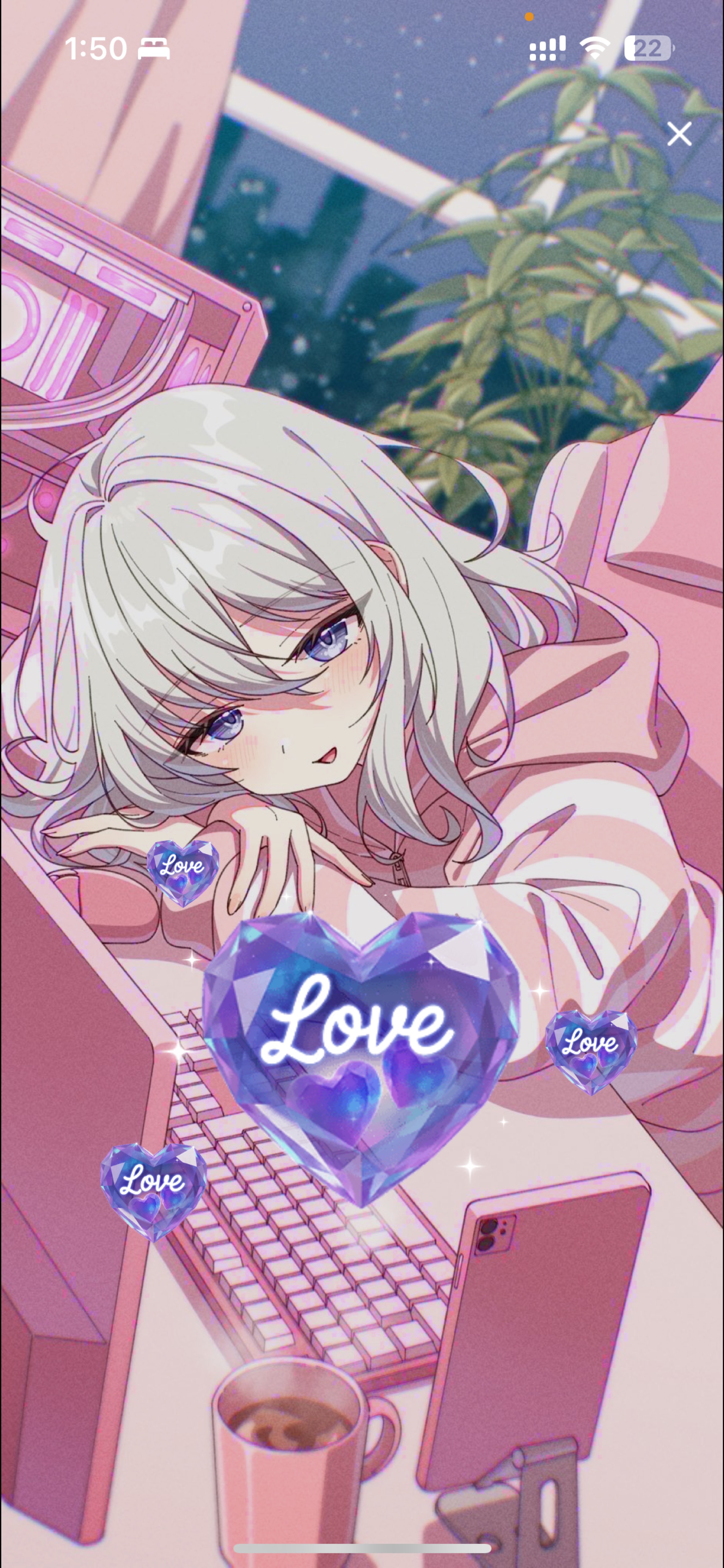 寒いからくっついて話そ🌷.*