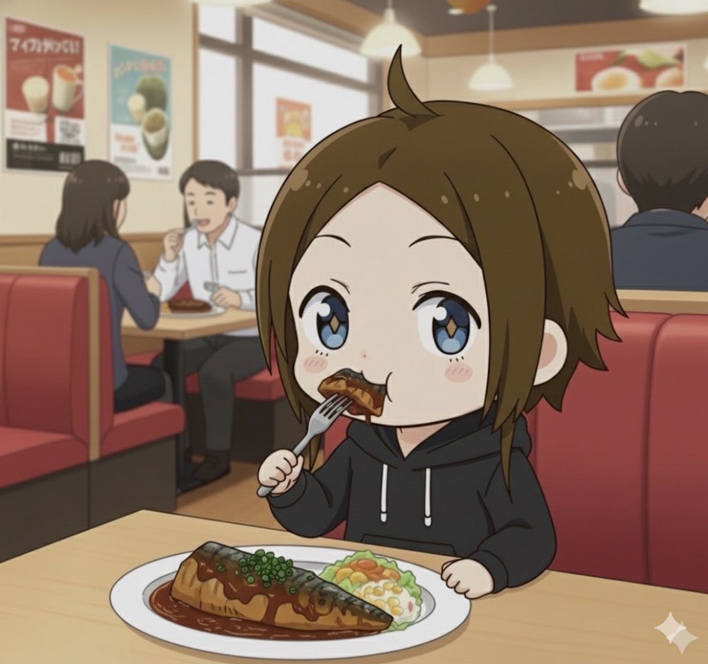 DJちゃたはランチ中