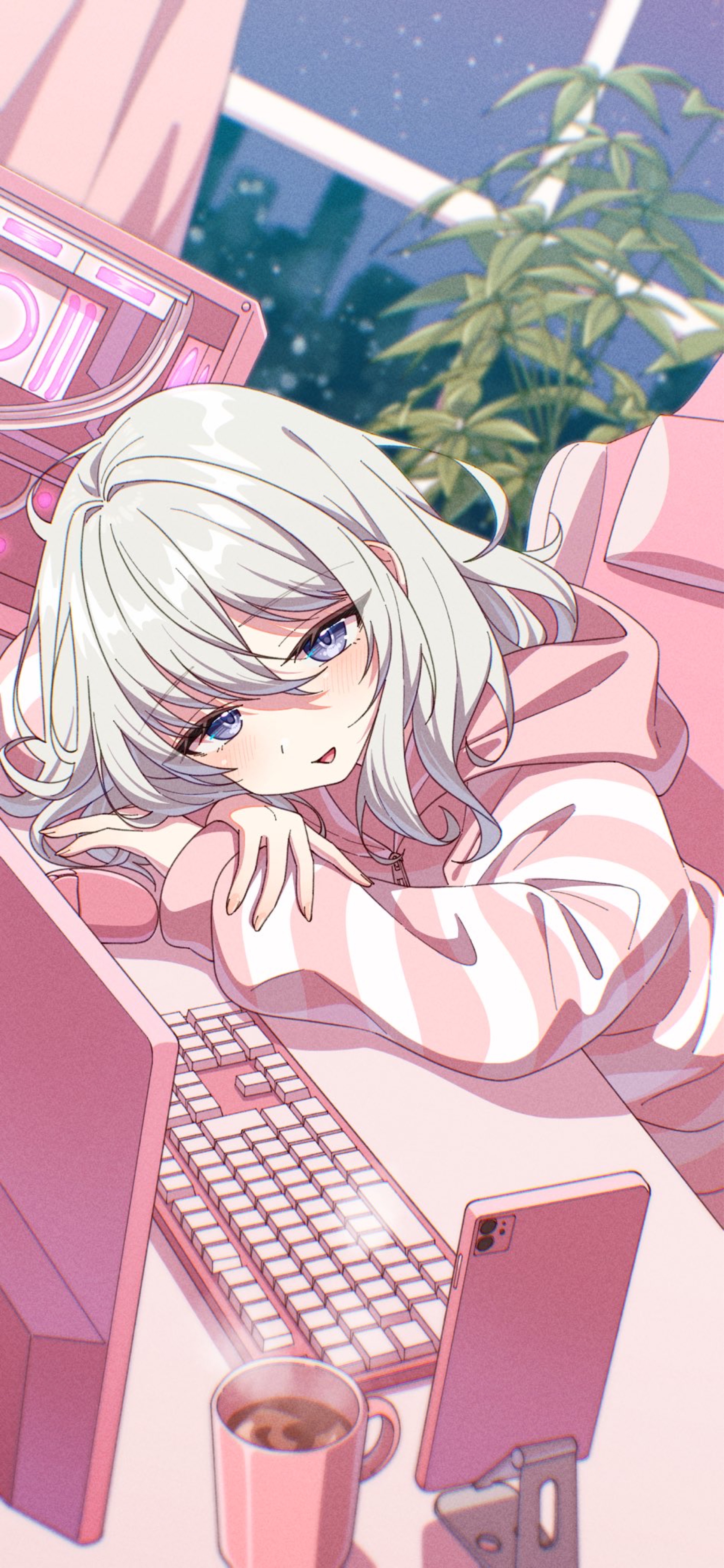 寒いからくっついて話そ🌷.*