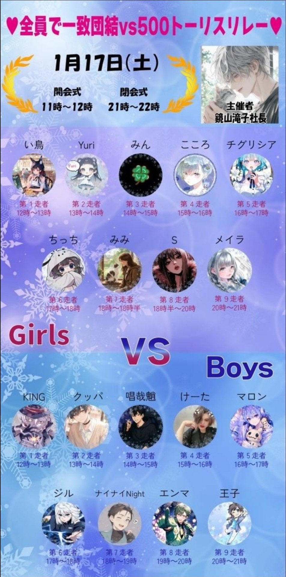 皆で協力トーリス500人リレー☘️