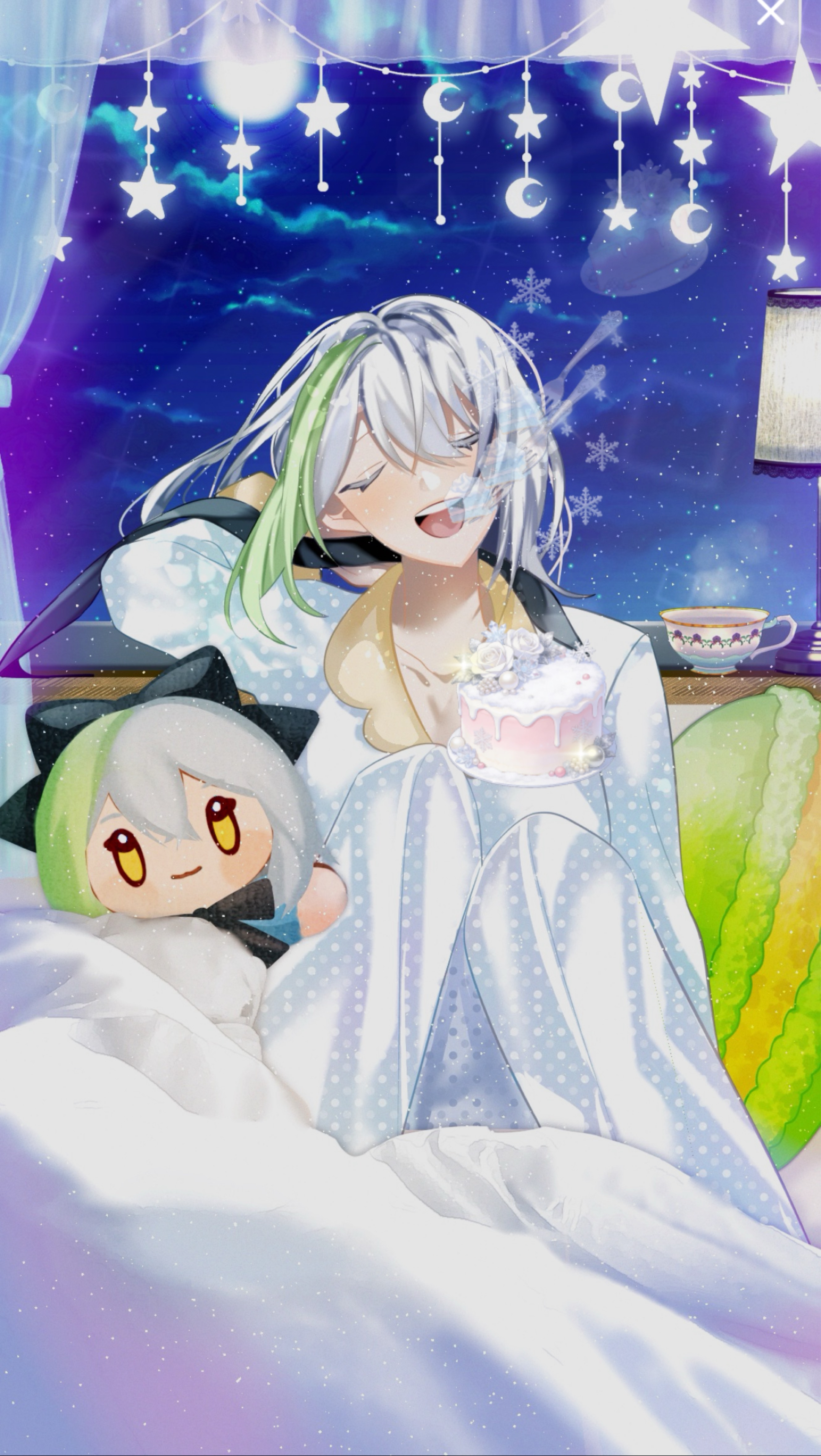 初潜寝🙆‍♀️寝る前にお話‼️