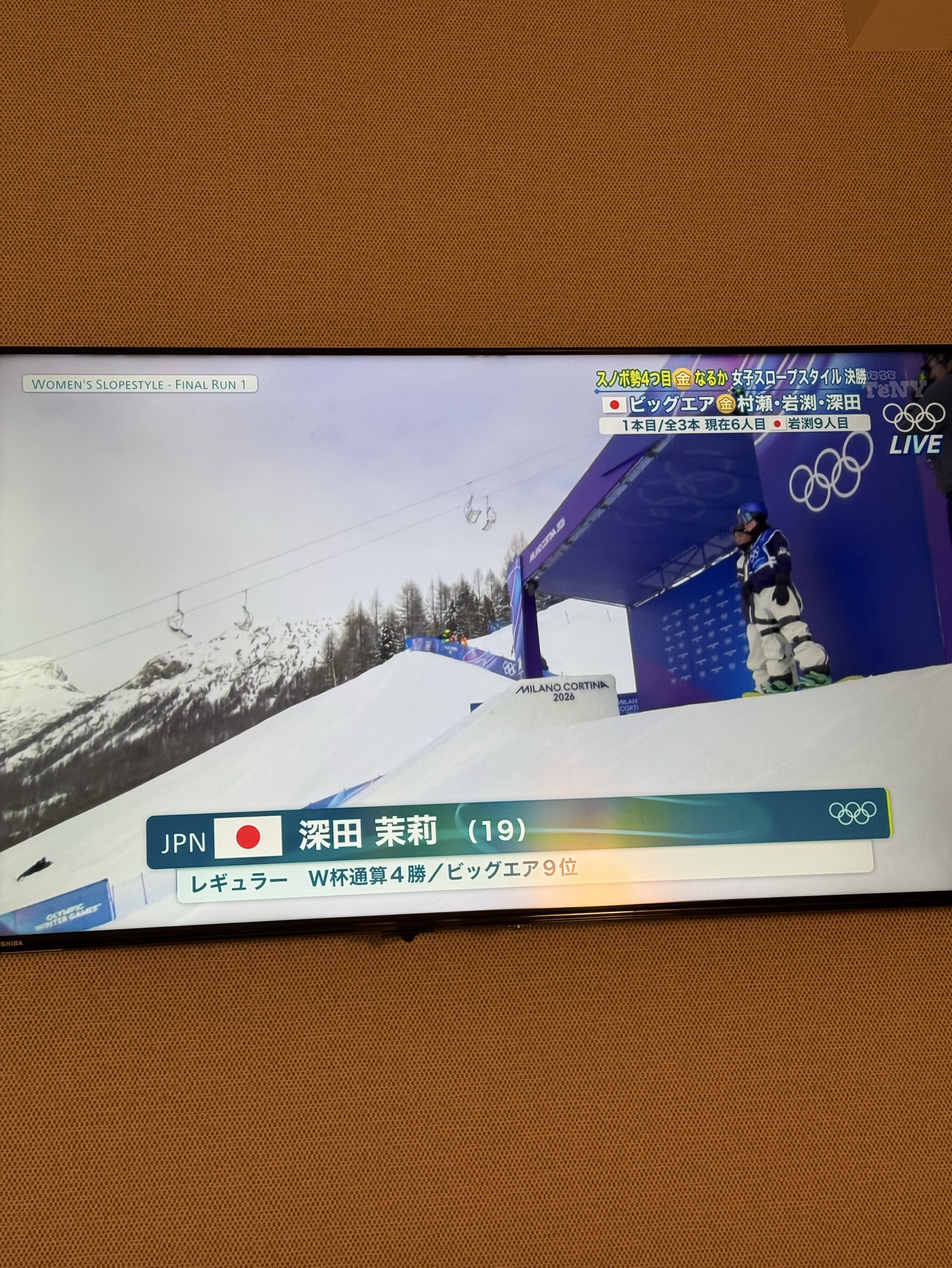 女子スノボみながら仕事