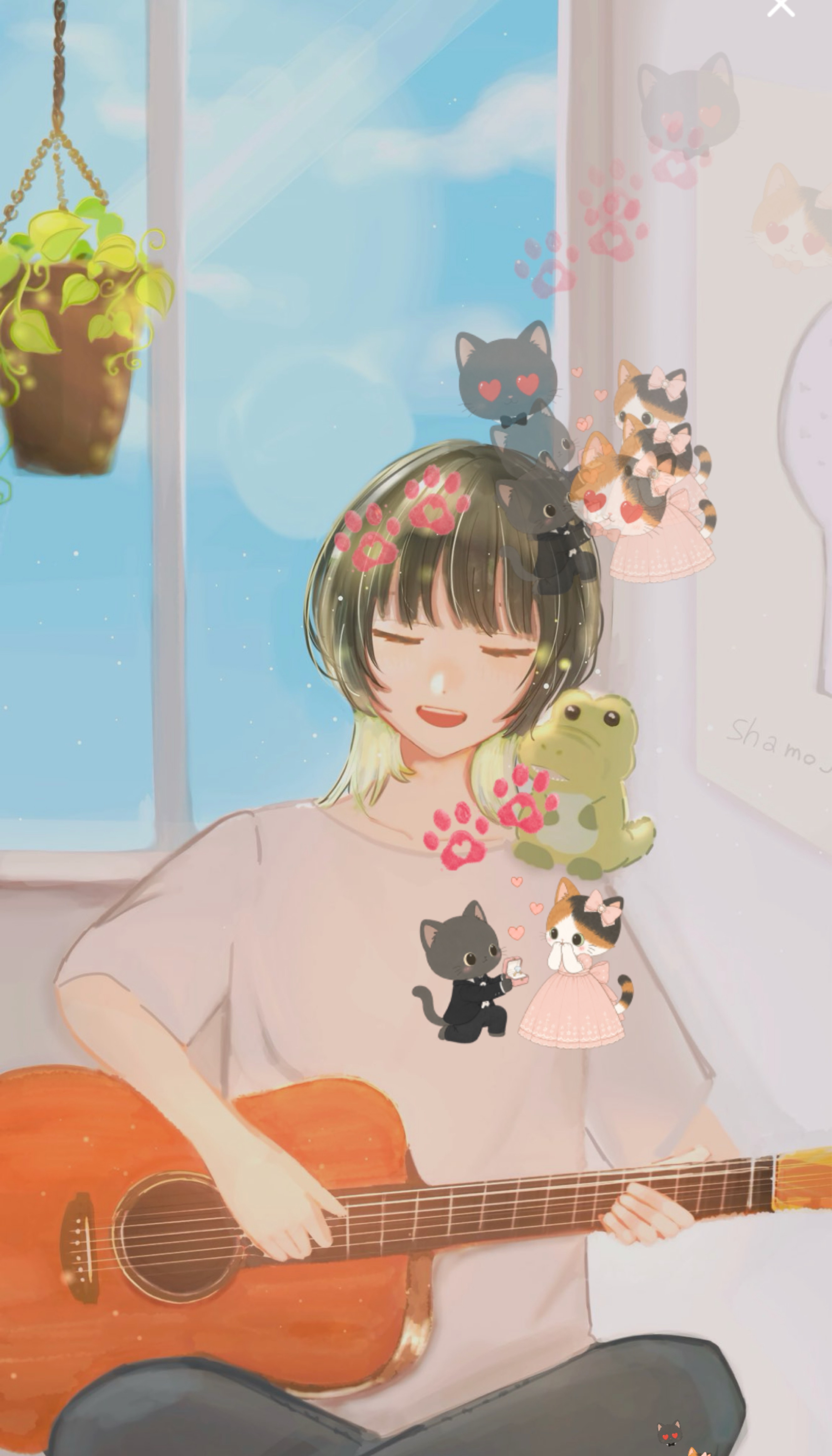 弾き語りしてるよ