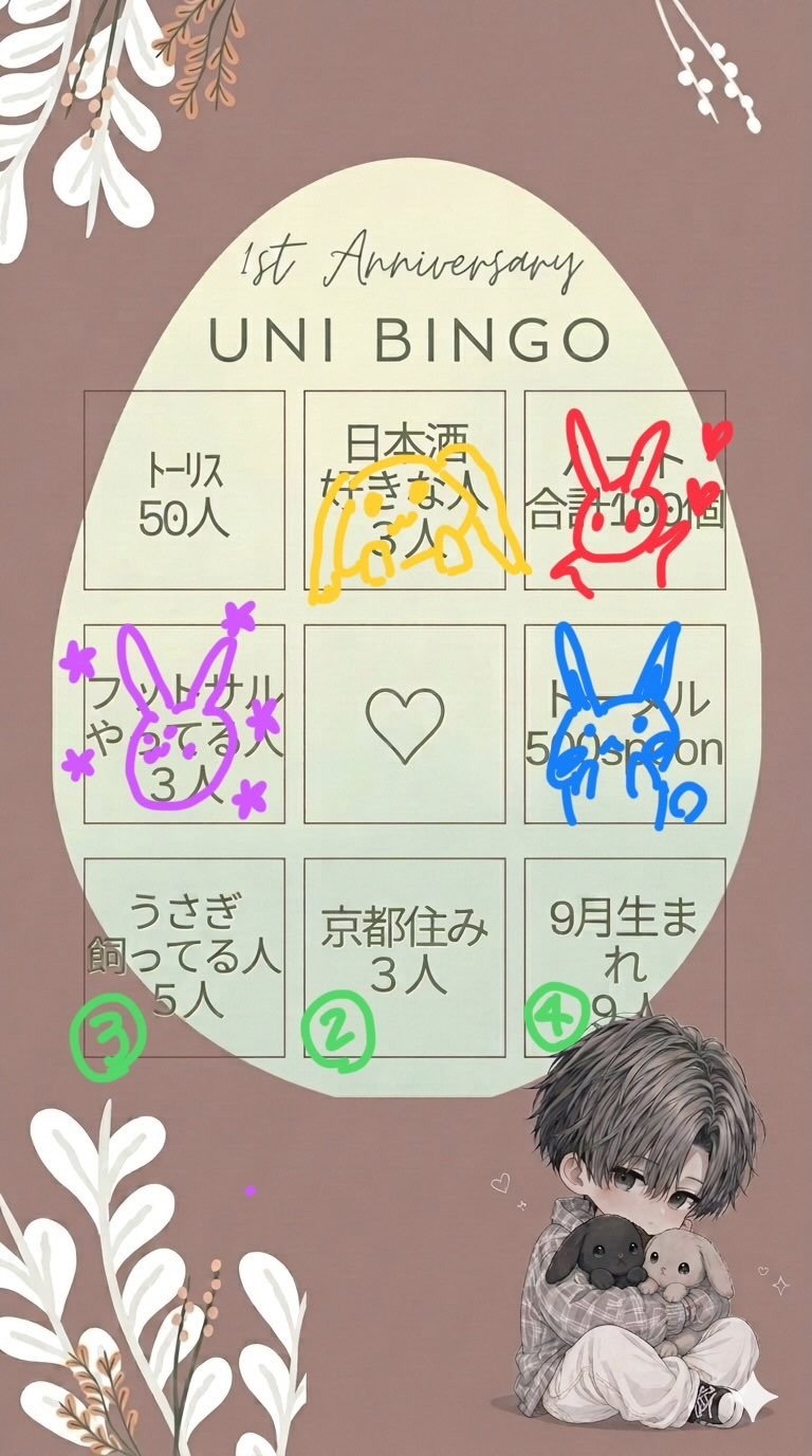 1周年【ビンゴやってます！】