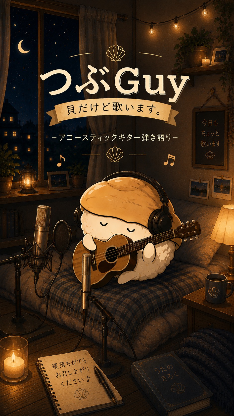 貝 夜中のまったりアコギ弾き語り 貝
