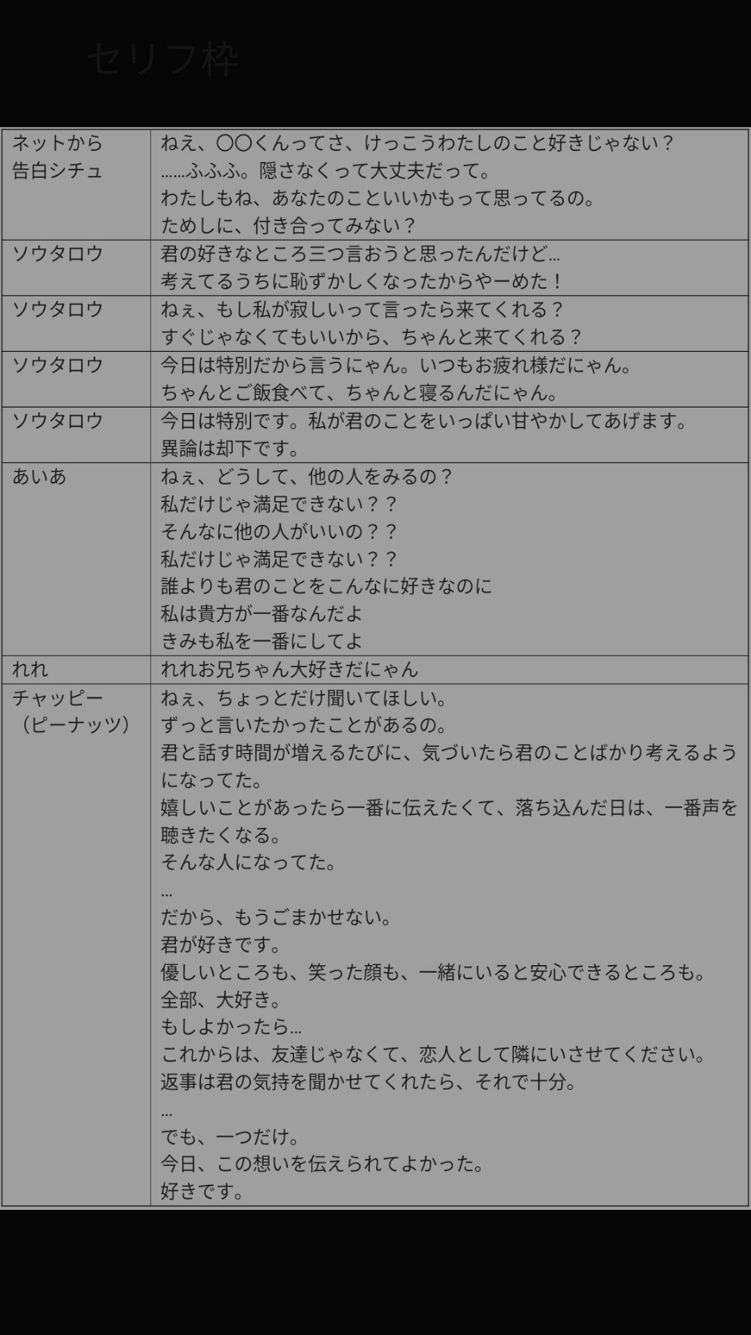 雑談しつつセリフを読む枠