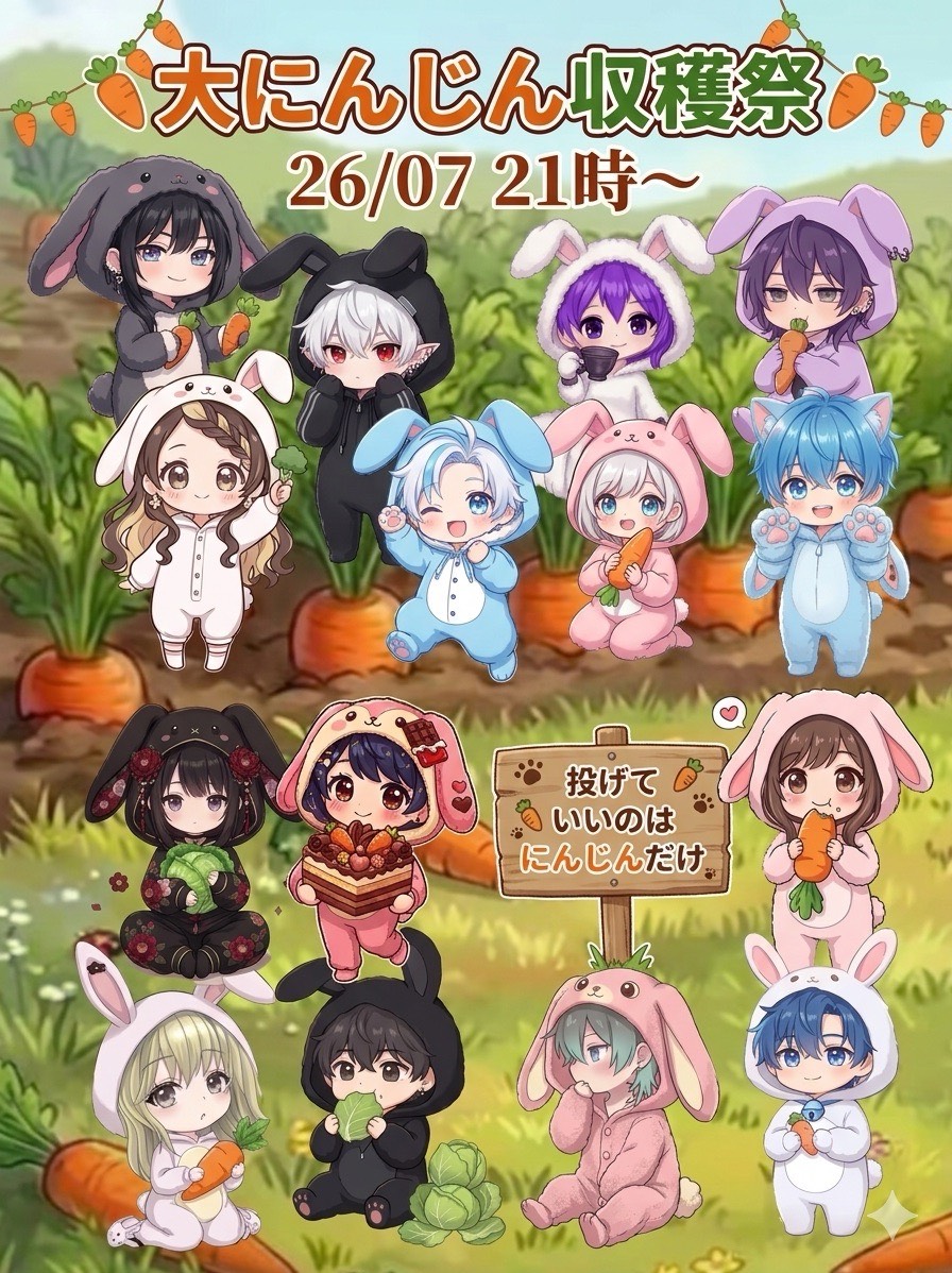 7/21🟦火曜日21時🥕にんじん収穫祭🥕