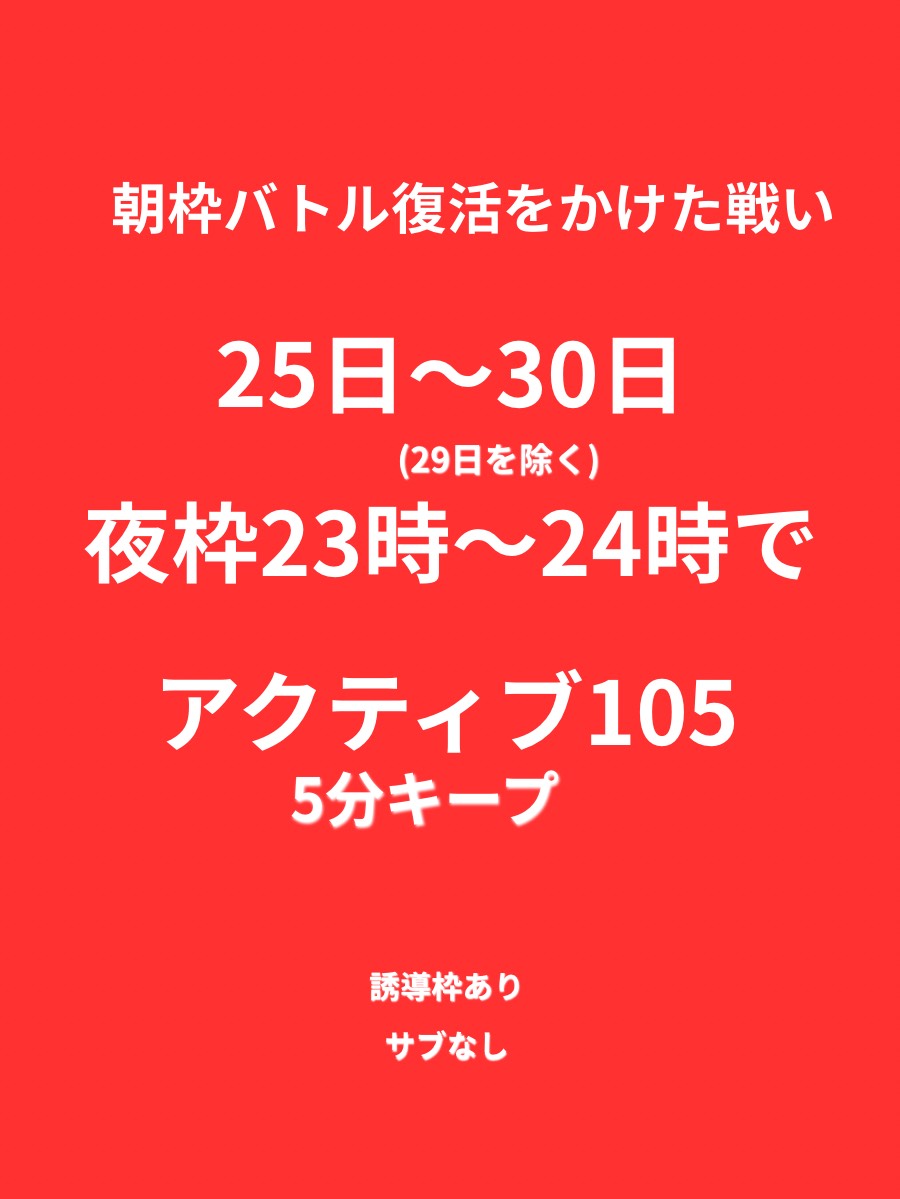 朝枠復活バトル⚔️ボーダー105