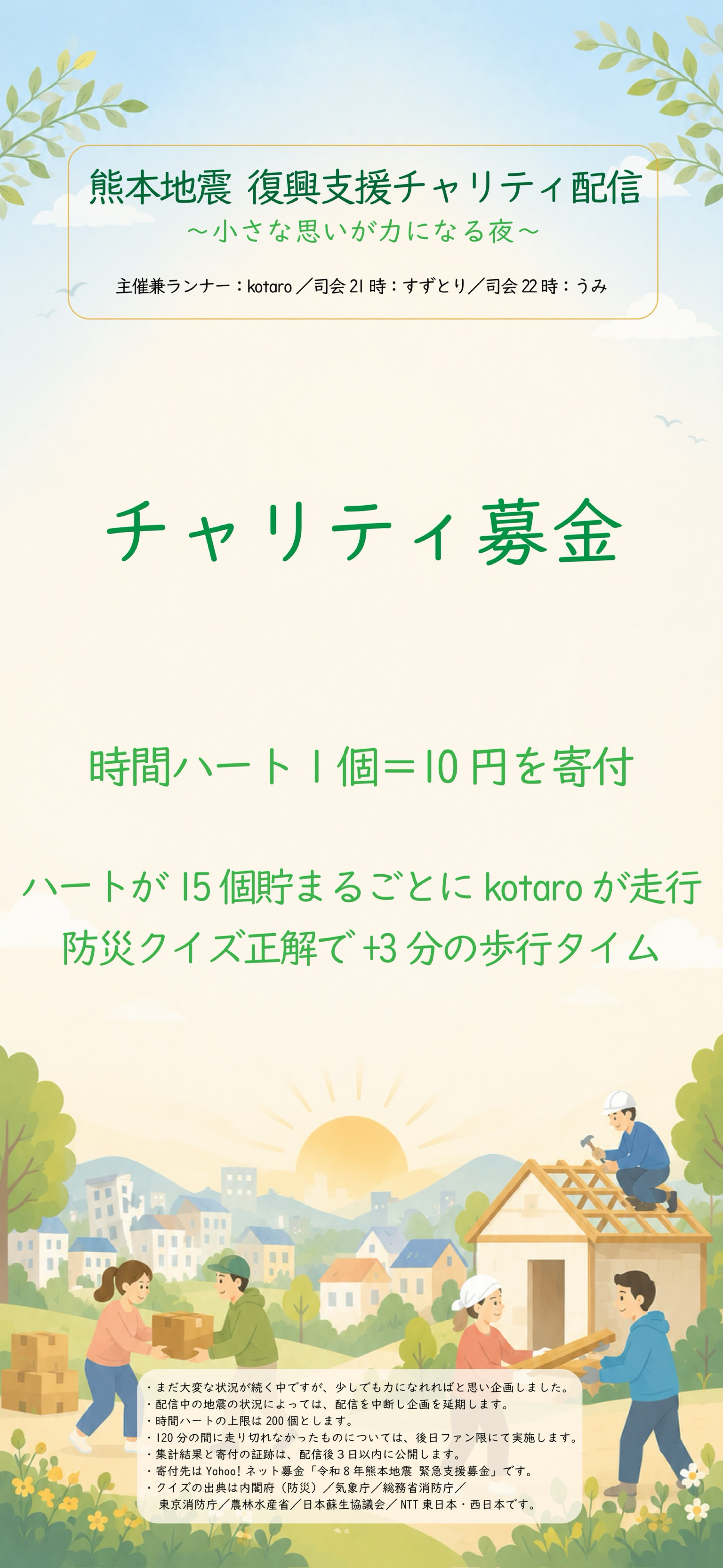 熊本地震 復興支援チャリティ配信