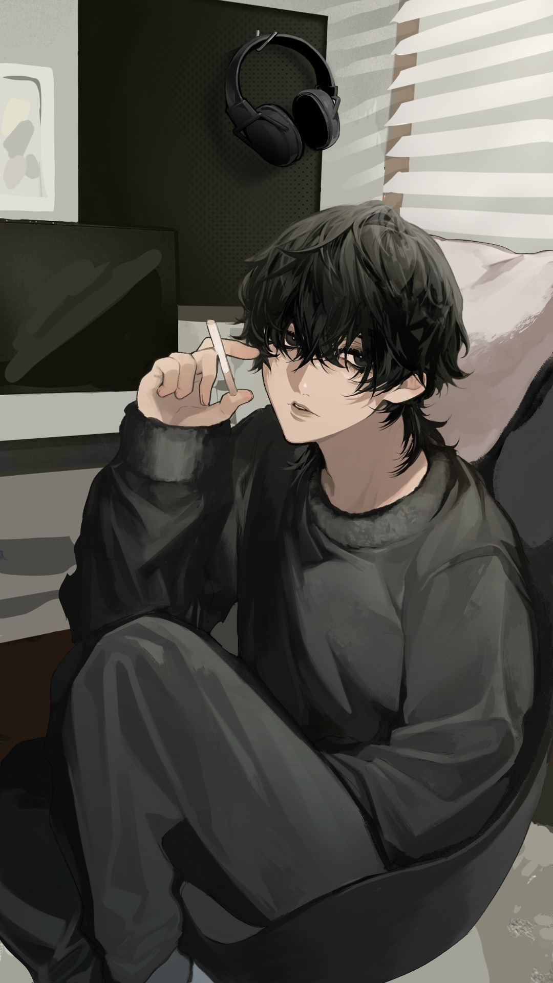 朝の一服。