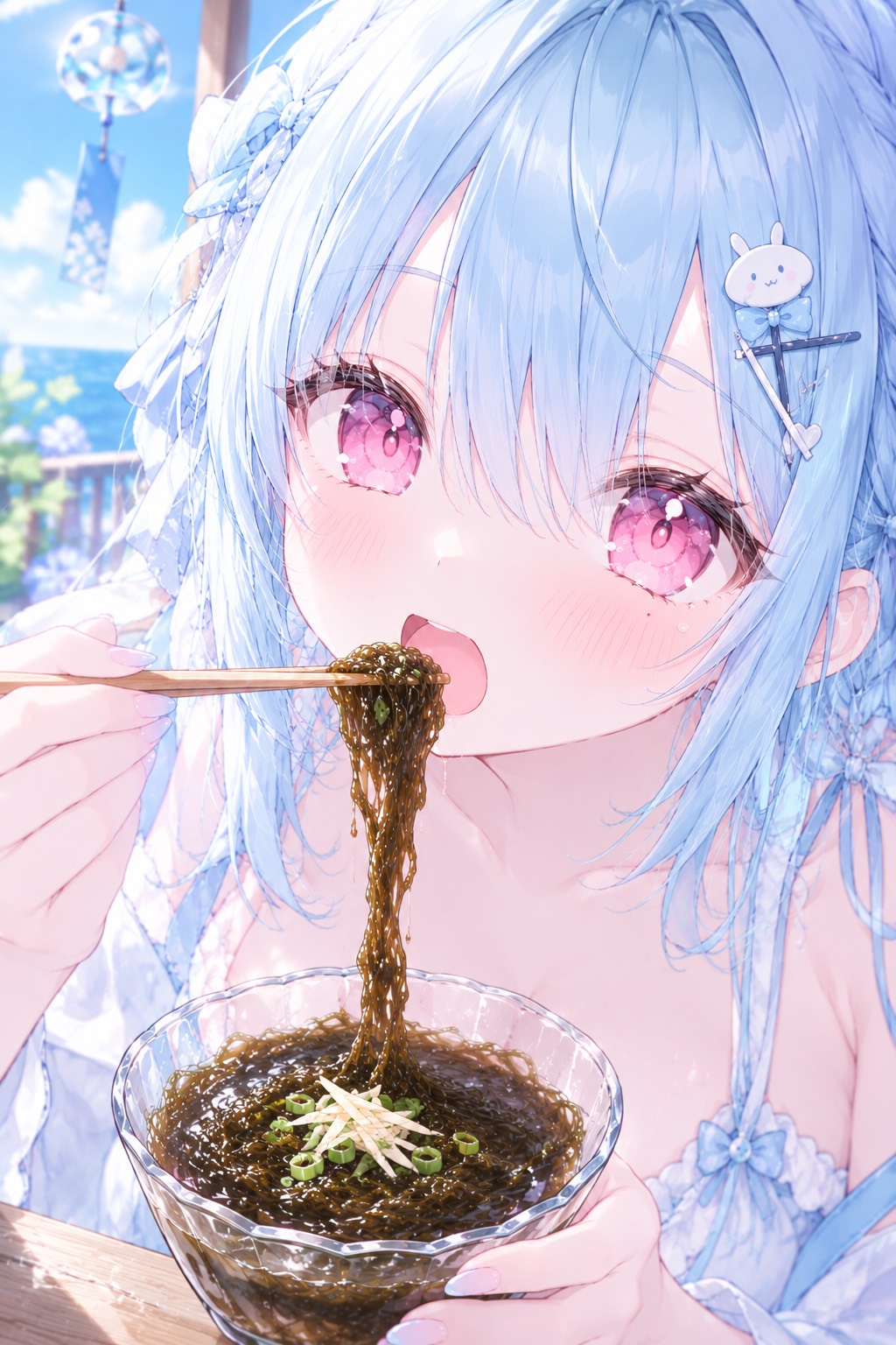 苦手なもずくたべます