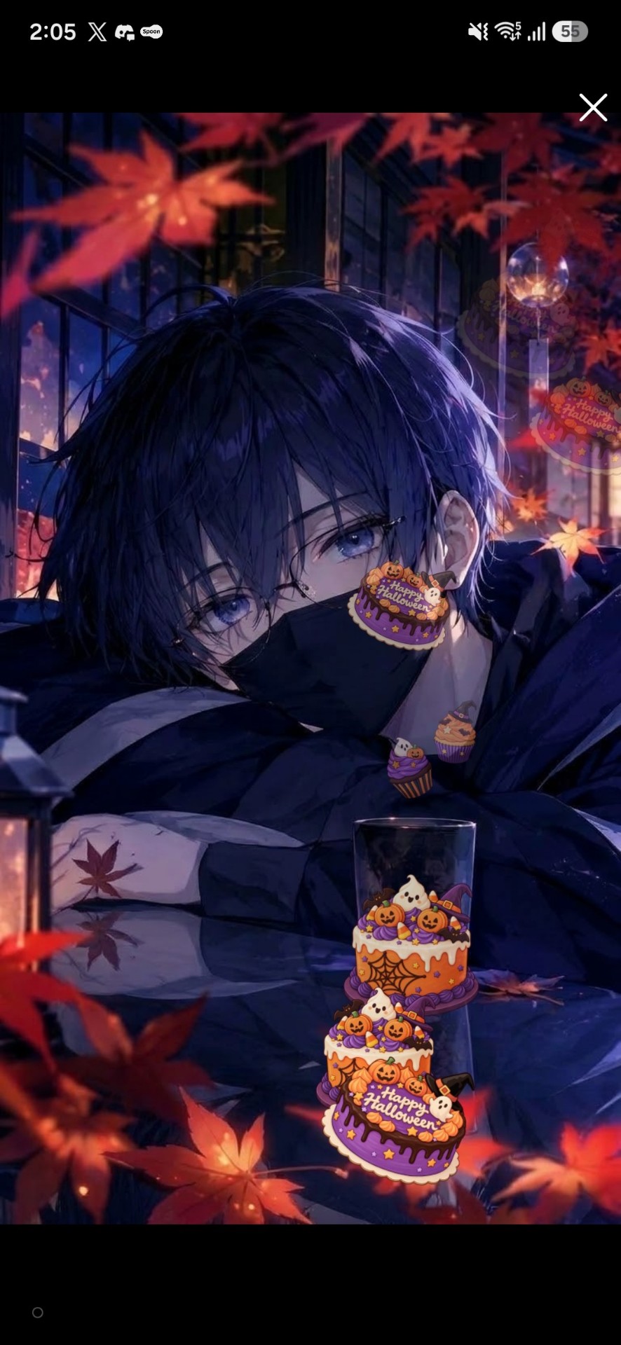 ﾈｸﾁｮ挑戦┊︎紅葉舞う夜に‪〜🍁